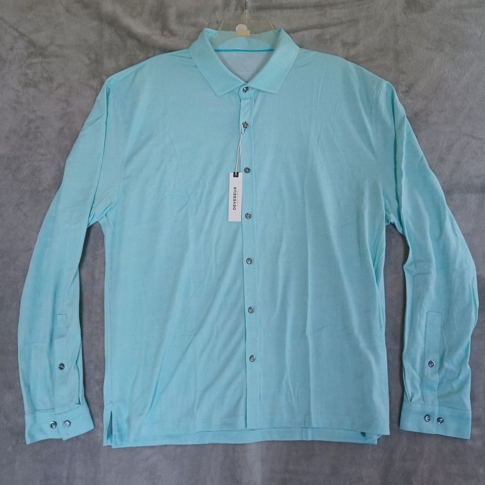 Devereux Sz XL Golf Shirt Long Sleeve Button Up Lightweight QuickDry Outdoor New